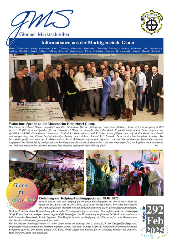 Glonner Marktschreiber Februar-Ausgabe Titelbild